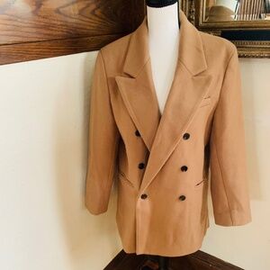 Mango camel double breasted peacoat